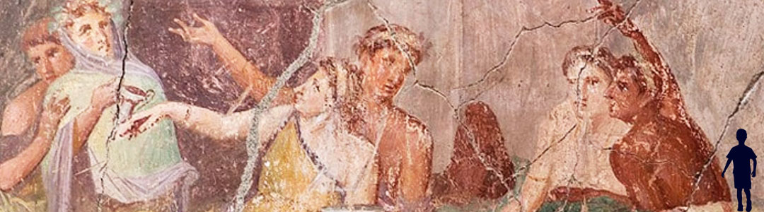 fresque romaine représentant un banquet pour illustrer l'espace social